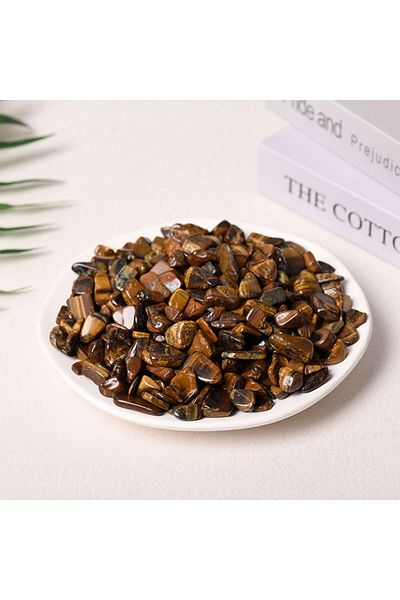 Generic Polished natural stones Tiger eye stone (9-12mm) 100g