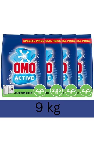 Omo Automatic Powder Laundry Detergent, Active,  2.25Kg X 4