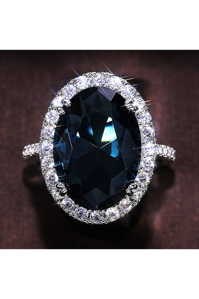 Choice 7 F870 Huitan Charming Blue CZ Women Rings Wedding Party Accessories B...