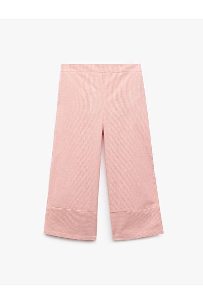 Koton Pantaloni largi din bumbac cu dungi, cu talie elastică