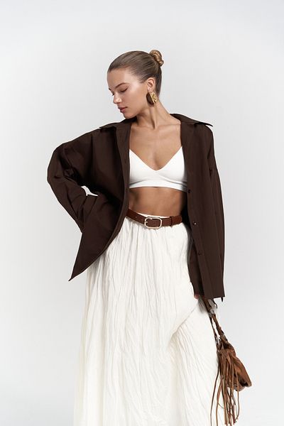 Mai Phoebe Oversize Кафява риза