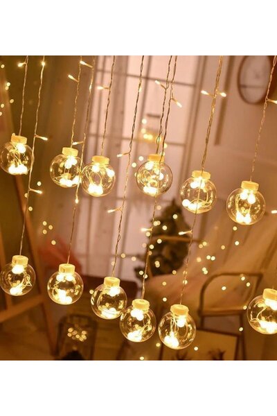 Moon Center Dekoratif Led Işıklı Top Perde Led Animasyonlu Küre Toplu Ampul P...