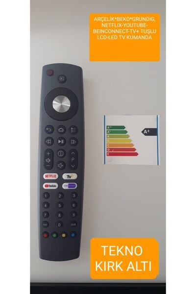Arçelik *beko*grundıg Ts9187r Rc4353902/01 Netflıx-youtube-beınconnect-tv+ Tuşlu Lcd-led Tv Kumanda