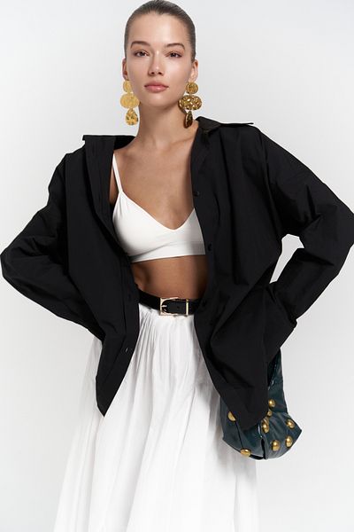 Mai Phoebe Oversize-Hemd in Schwarz