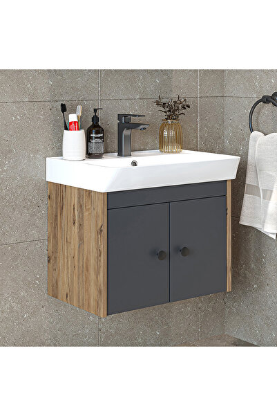 ROOMART Ada Lavabolu Mat Suntalam Banyo Alt Dolabı 60 Cm