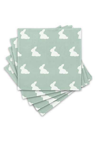 DEUX LAPINS 100% Cotton Muslin Baby Shoulder Diapers 5 Pack - Mono Lapin Matcha Green