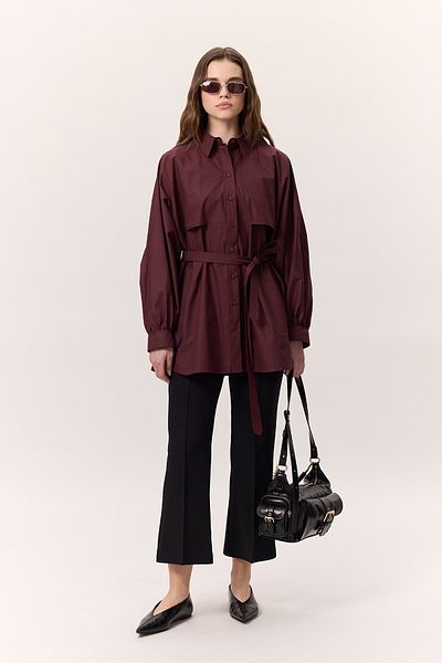 Manuka Cămașă cu design trench roșu Claret