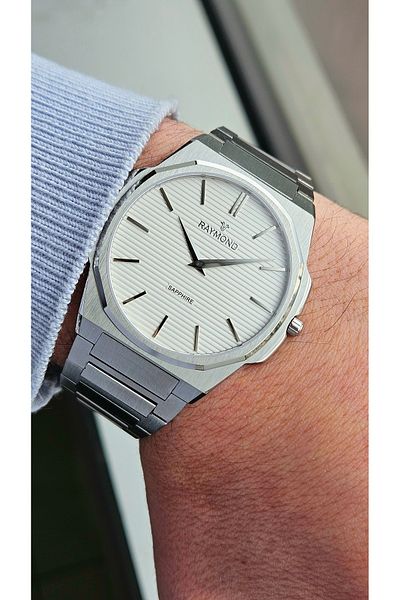 Raymond RYM-280273 ULTRA SLIM RAYMOND MEN'S WRISTWATCH - SAPPHIRE CRYSTAL AND 100% STAINLESS STEEL - 2 YEAR WARRANTY