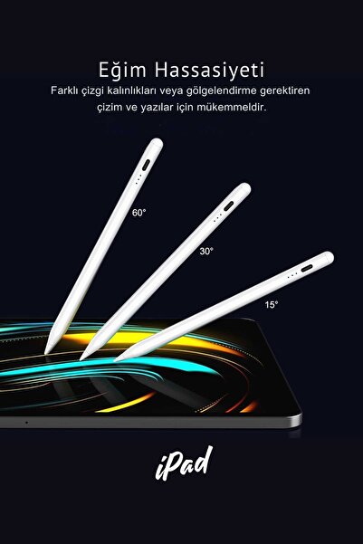 Fuchsia İPad Air 11 & 13 inç M3 2025 Uyumlu Avuç İçi Reddetmeli Eğim Hassasiyetli Dokunmatik Yazı Kalemi