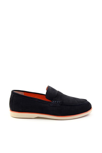 Bambi Lacivert Leather Erkek Loafer Ayakkabı E01070240002