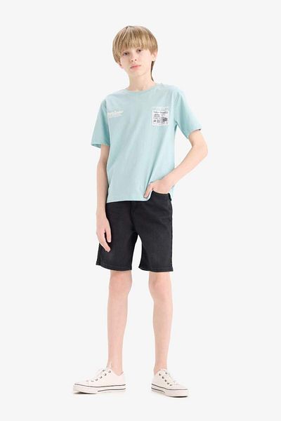 DeFacto New Season Boy's Crew Neck Printed Short Sleeve T-Shirt