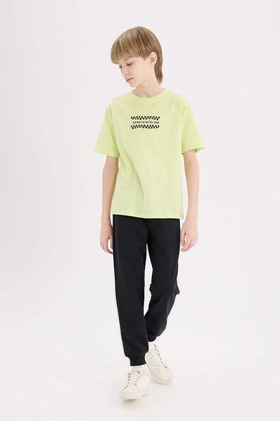 DeFacto New Season Boys' Crew Neck Back Printed Short Sleeve T-Shirt