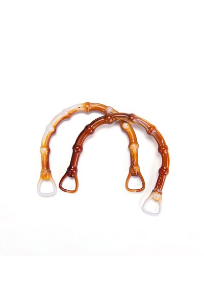 Sultan Bamboo Look U Model Bag, 2 Pieces Amber