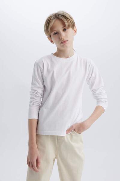 DeFacto Tricou de bază cu mânecă lungă, cu gât de bicicletă, pentru băieți K1686a625sp