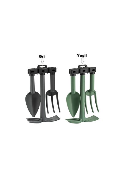 TD POWER Çalpa Gardener Set (Çapa- Kürek- Tırmık) Bahçıvan Seti (Renk: Yeşil)