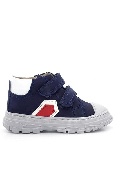 Rakerplus Tails Genuine Leather Navy Blue Red Velcro Children's Sports Boots