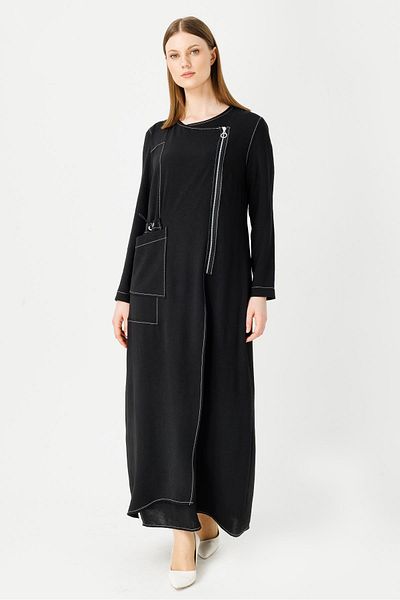 MÜSEMMA Rochie maxi minimalistă cu mânecă lungă - Casual Elegance