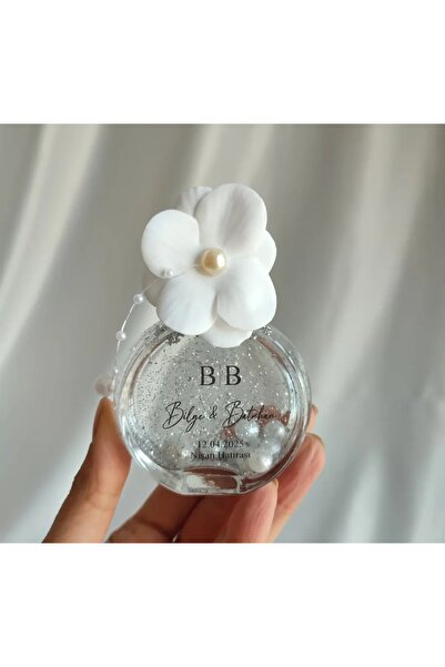 lisa Ortanca Süslemeli Cam Şişe Söz Hediyeliği 25adet