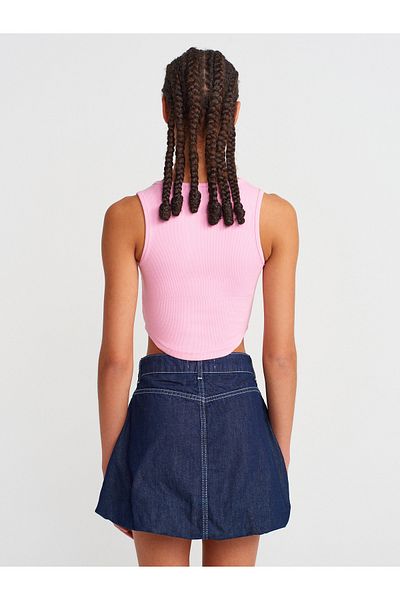 Dilvin 20844 Buttoned Front Top-Light Pink