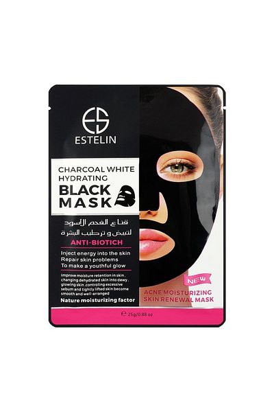 DR.RASHEL Estelin Charcoal White Hydrating Black Mask – 25g 🖤💦