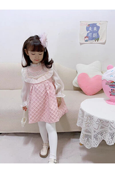 nannie Rochita Roz Fetite cu Broderie Anora - 5-6 ani