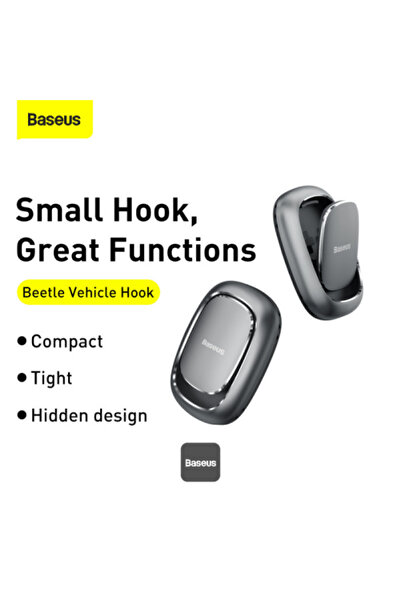 Baseus Beetle Car Hook For Key Chain Hanger - USB Cable Organizer - Headphone Cable Winder - 2 Pcs