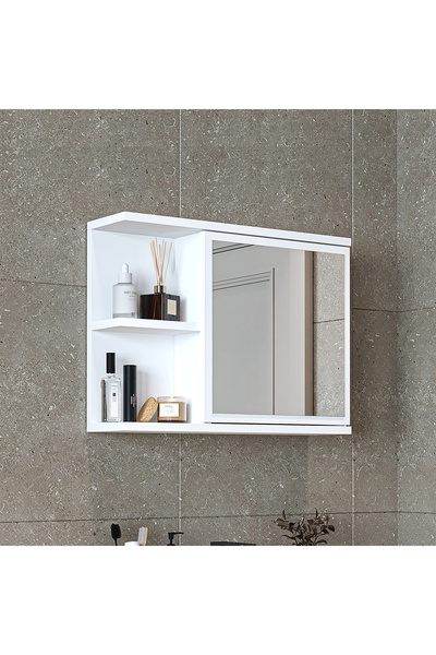 ROOMART Kulpsuz Tek Kapaklı Mat Suntalam 60 Cm Aynalı Banyo Üst Dolabı