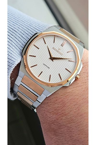 Raymond RYM-280273 ULTRA SLIM RAYMOND MEN'S WRISTWATCH - SAPPHIRE CRYSTAL AND 100% STAINLESS STEEL - 2 YEAR WARRANTY