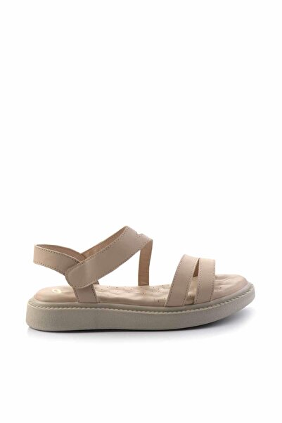 Bambi Bej Leather Kadın Sandalet K05357210203