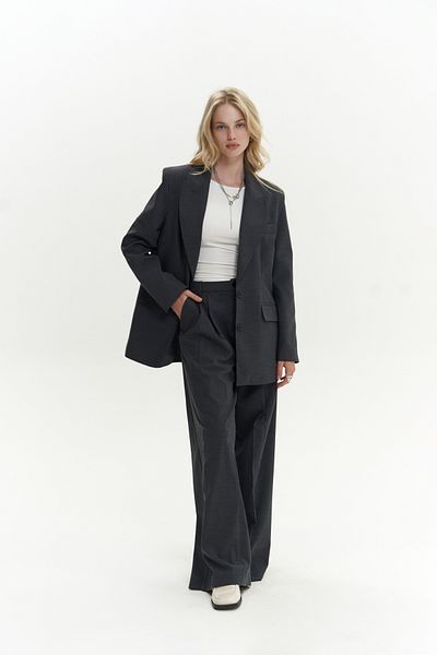 Mai Jessical Striped Anthracite Trousers