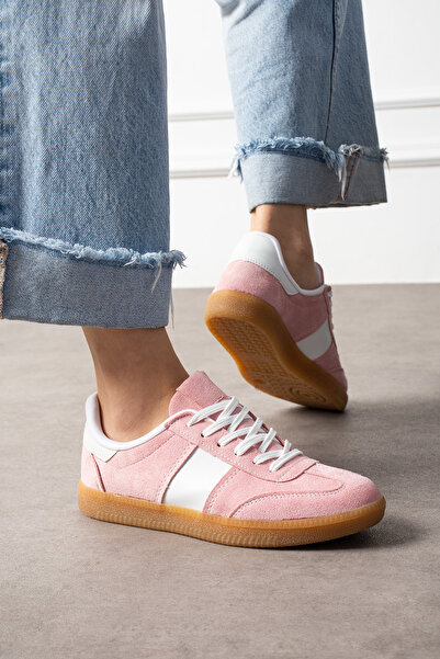 Trendpink Pudra Krep Renk Taban Günlük Kadın Sneaker