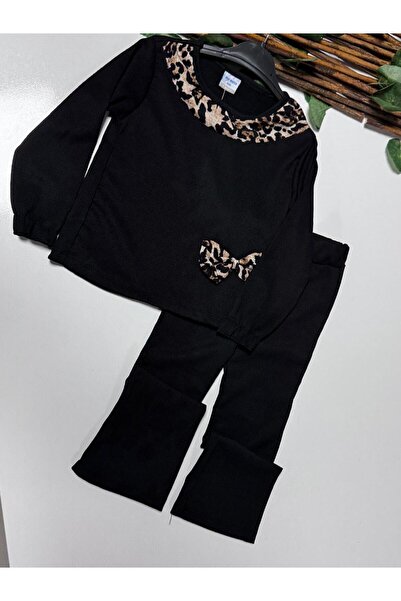 ribana Διπλό κοστούμι με κορδέλα με λεοπάρ γιακά με τυλιγμένο πόδι