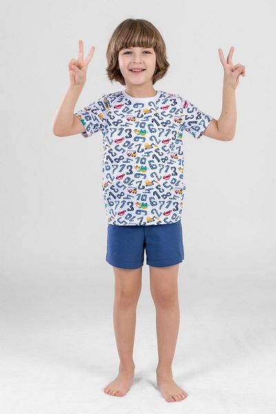 BAYKAR Set de pijamale din bumbac pentru copii, cu gâtul turn, 9610 alb