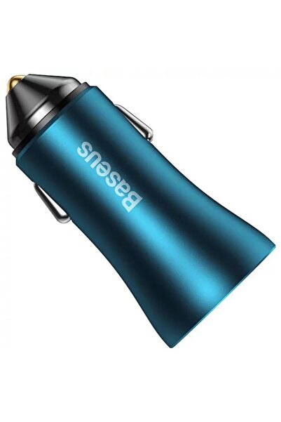 Baseus Baseus Golden Contactor Max Dual Fast Car Charger USB + USB-C - 60W - Blue