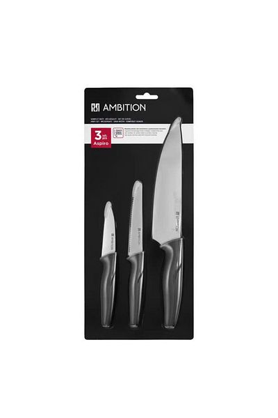 Ambition Knife set, 3 pieces, includes vegetable and fruit knife 11.5cm, Aspiro