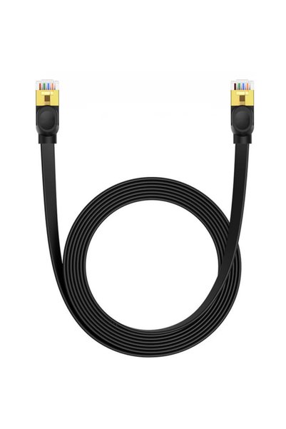 Baseus High Speed Flat Cable CAT7 10 Gb Ethernet Cable - 5 m - Cluster Black