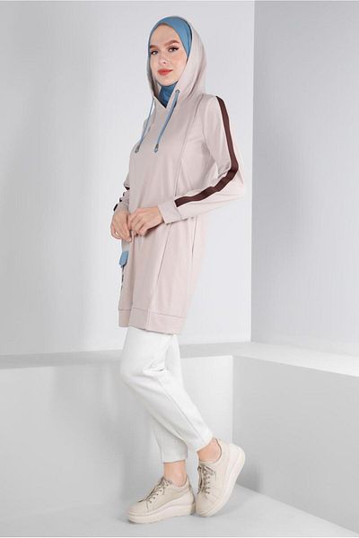 Alvina RIBBON DETAILED HOODED TUNIC 43296