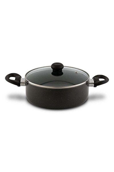 DELICI Non Stick Sauce Pan 24 Cm, Asp24ge - Aluminum,granite Gray Coating Glass Lid Dishwasher Safe