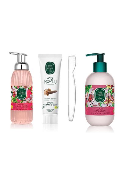Eyüp Sabri Tuncer Eyüp Sabri̇ Tuncer Japanese Cherry Blossom Series (Foam Soap 500ml, Lotion280Ml, Tooth Macunu90Ml+Brush Box)