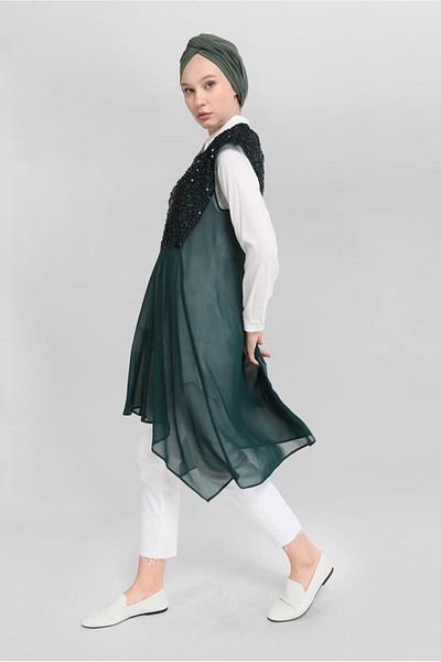 Alvina 40569 Model Double Tunic with Sequins