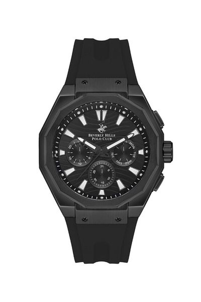 Beverly Hills Polo Club ساعة بيفرلي هيلز بولو كلوب للرجال متعددة الوظائف بمينا سوداء - BP3557X.651