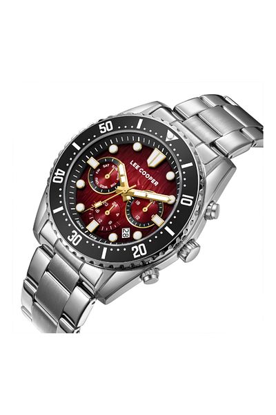 Lee Cooper Men Multi Function Red Dial Watch - LC08101.380