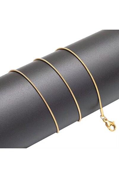 Siya Silver Kararmaz Çelik Yılan Zincir Kolye Kadın Unisex- Uzun Zincir 60 Cm