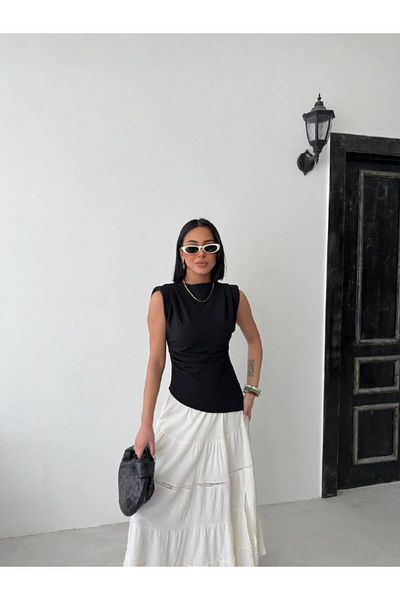 ELBEY Padded Stand Collar Blouse