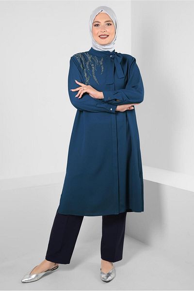 Alvina HIDDEN BUTTONED STONE PRINTED TUNIC 20386