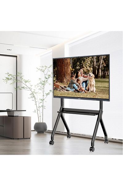 FlashHawk Mobile TV Stand with Wheels for 42-75 Inch Screen TVs or Interactive Whiteboard