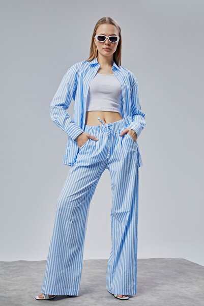 POSH & PURA Women's Woven Suit Shirt Pants