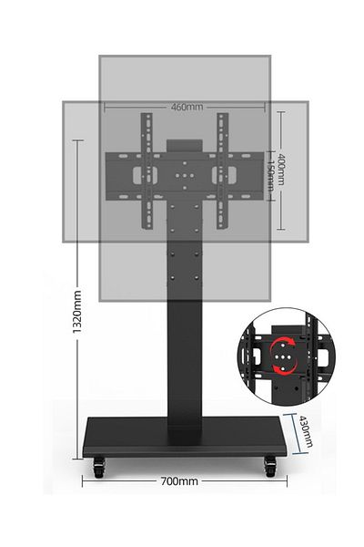 FlashHawk Mobile TV Stand for 26-55 Inch Screens,TV Cart Horizontal and Vertical Switchable