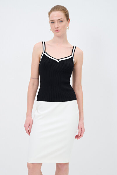 adL Kontrast İp Askılı Triko Bluz