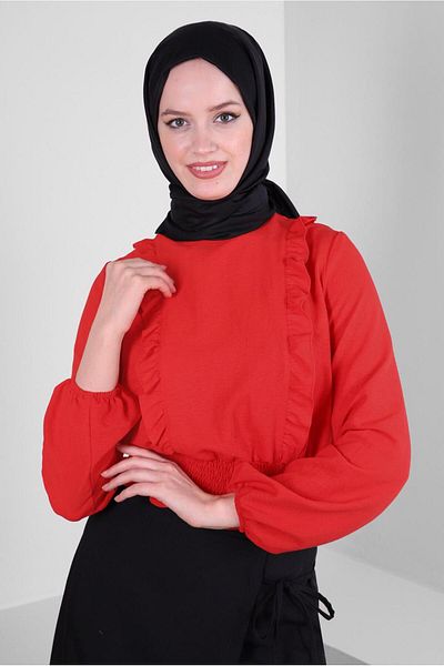 Alvina بلوزة مزخرفة بتفاصيل مكشكشة 43551